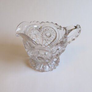 Antique Imperial Glass Creamer Zippered Heart Early 1900's Collector Vintage